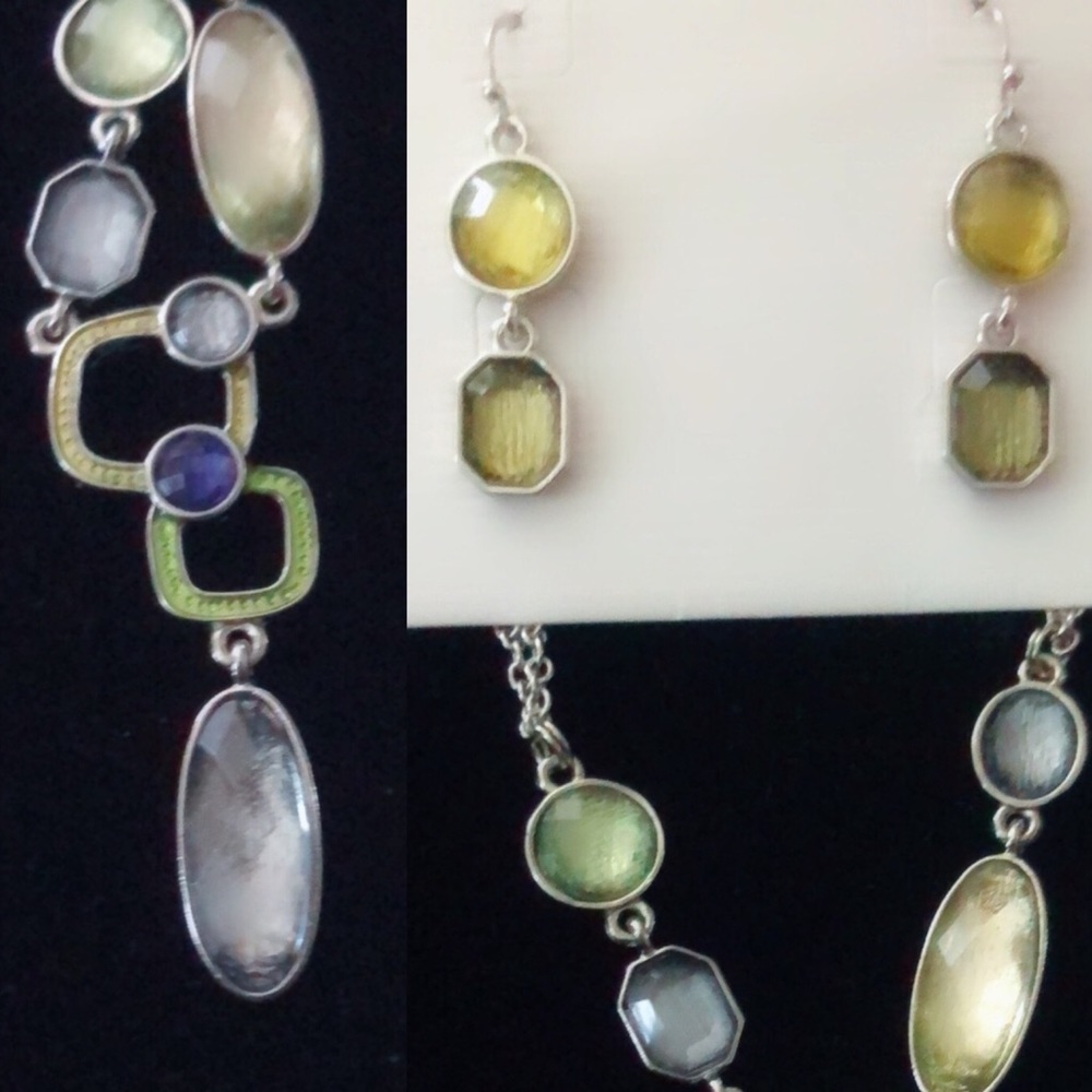 Lia Sophia Necklace and Earring Gemstone Set